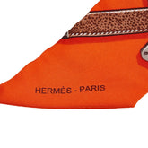 エルメス ツイリー TRES KELLY ケリー ベルト スカーフ オレンジ ブラウン シルク レディース HERMES 【中古】